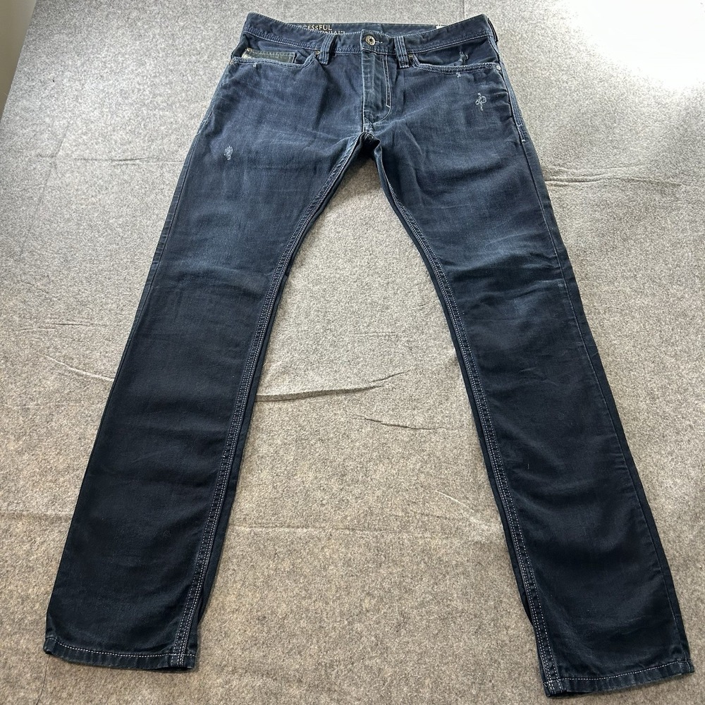 Diesel Thanaz Jeans Men 31x30 Blue Slim Skinny Stretch Dark Wash Faded 0601K